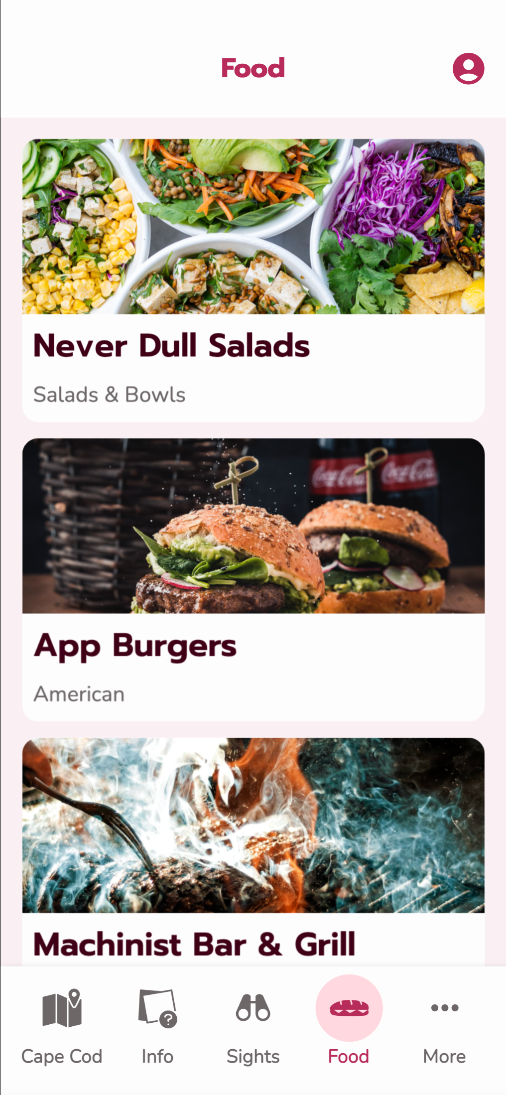Tourism App - Food Menu